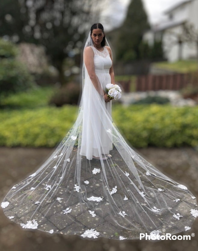 Rose Embroidered Veil