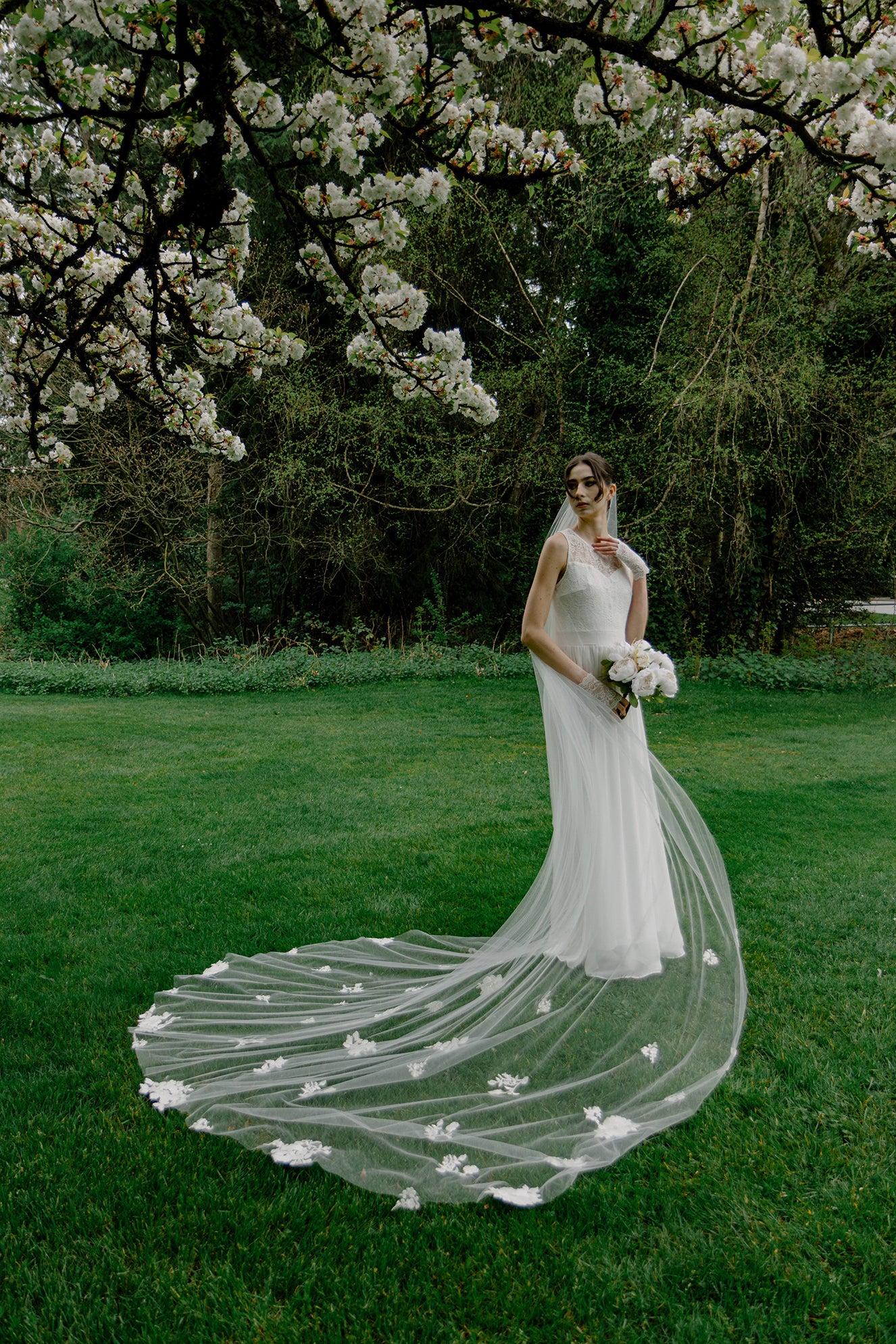 Rose Embroidered Veil