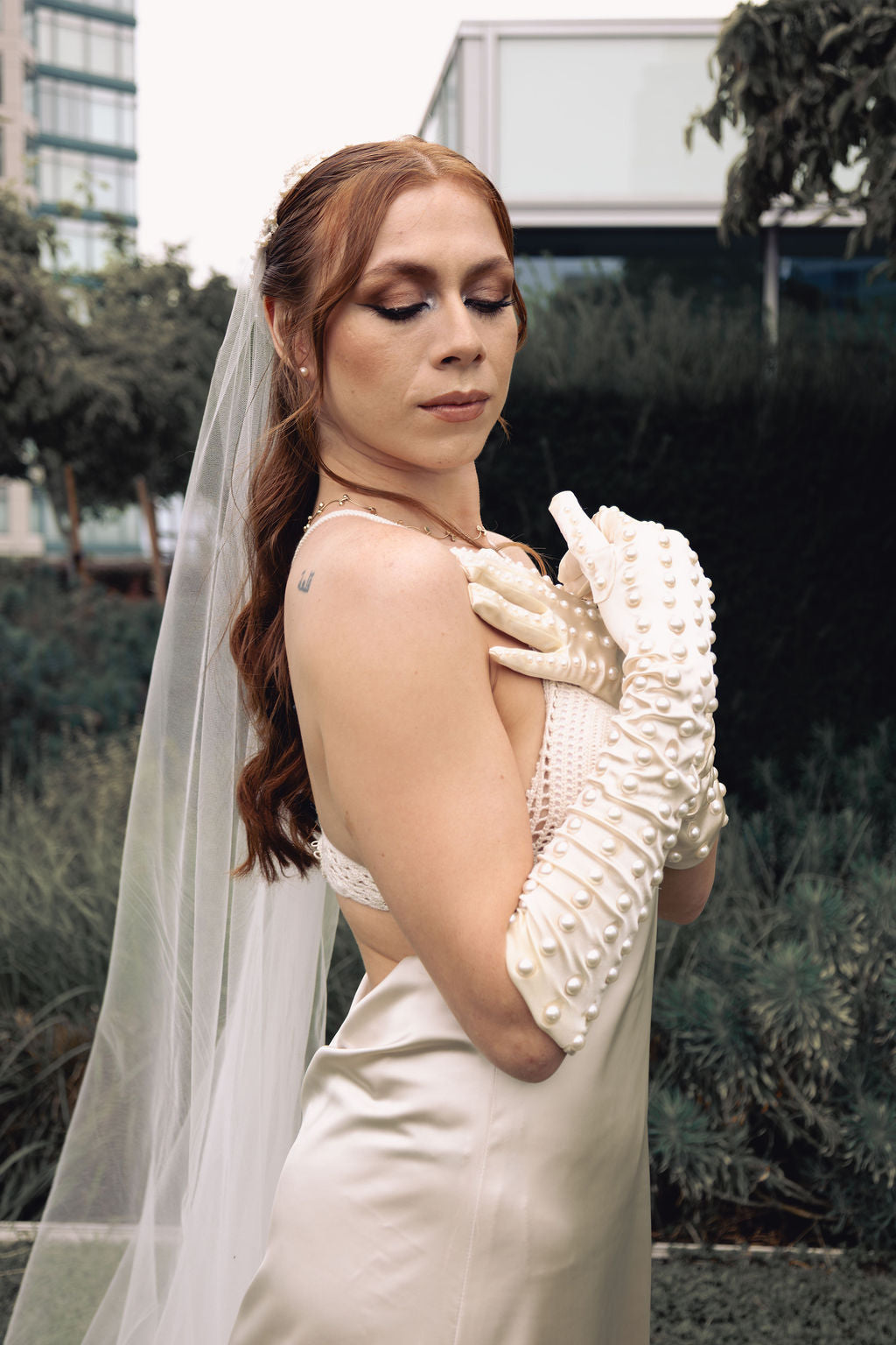 Dancing Queen – Satin Sheath with Crochet Bralette