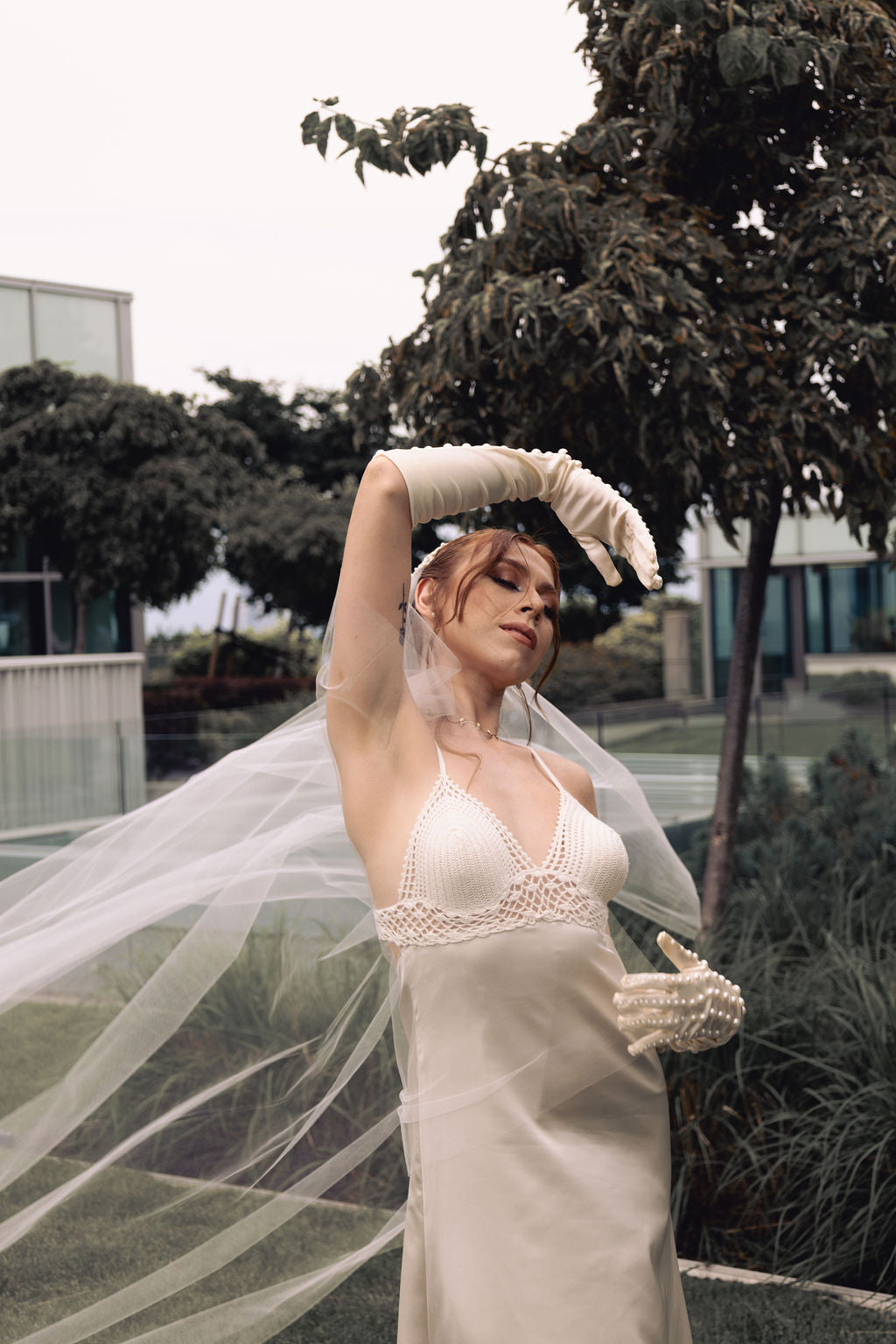 Dancing Queen – Satin Sheath with Crochet Bralette