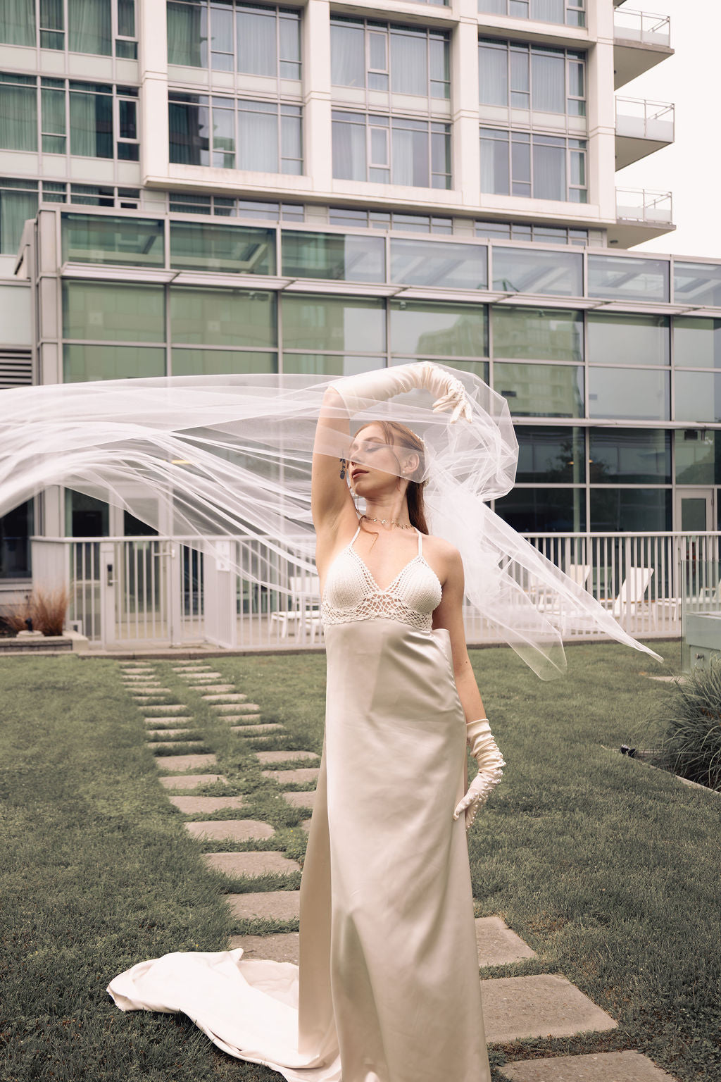 Dancing Queen – Satin Sheath with Crochet Bralette