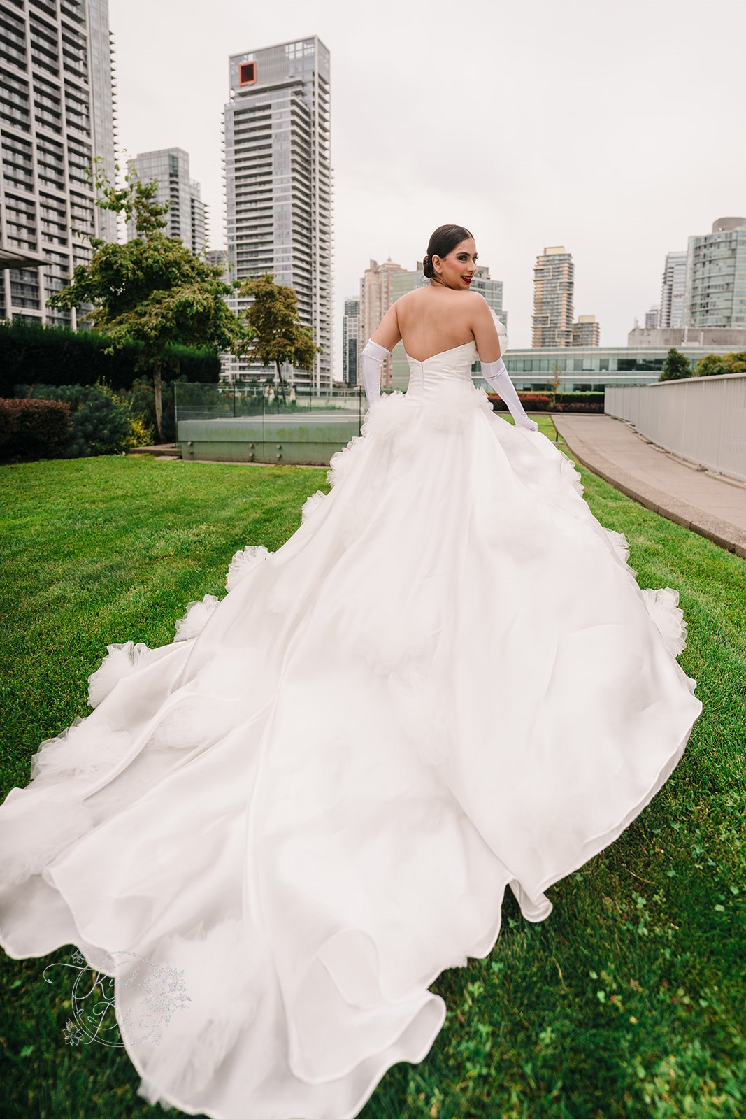 Opera Full Ballgown in Mikado, Liquid Organza & Tulle Florettes KL Design Opera Full Ballgown in Mikado, Liquid Organza & Tulle Florettes KL Design